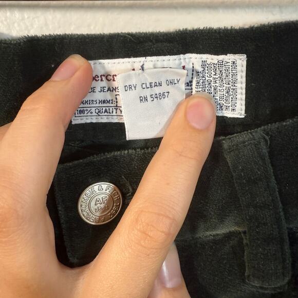 Vintage Abercrombie & Fitch Green Velvet Pants Women’s 8 100% Cotton - Picture 3 of 6